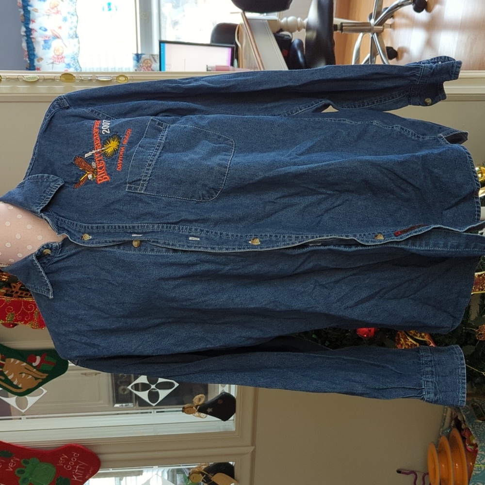 Men's vintage denim Biketoberfest shirt